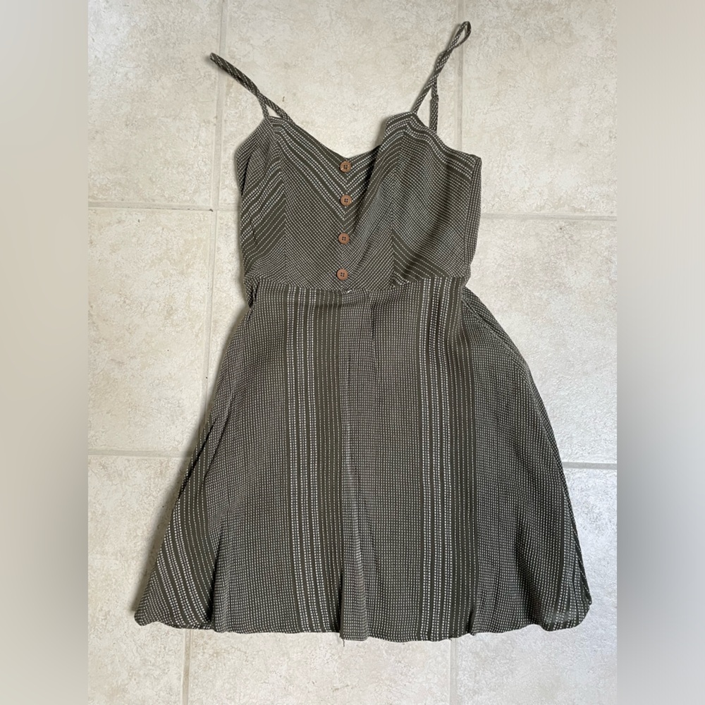 Green Striped Button-Down Top